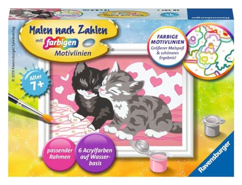 Ravensburger Malen nach Zahlen 28467 - Kuschelkatzen - Malen nach Zahlen für Kinder ab 7 Jahren von Ravensburger