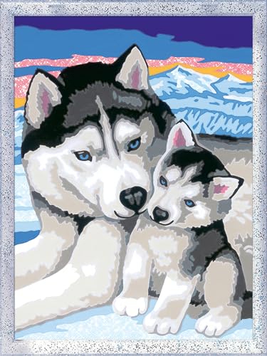 Ravensburger CreArt 28479 - Husky Kuss - Malen nach Zahlen Hund für Kinder ab 7 Jahre, Ostergeschenke Kinder 7 Jahre, Kleines Geschenk zu Ostern von Ravensburger
