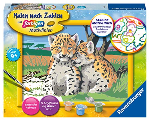 Ravensburger Malen nach Zahlen 28486 - Kleine Leoparden Kinder ab 9 Jahren von Ravensburger