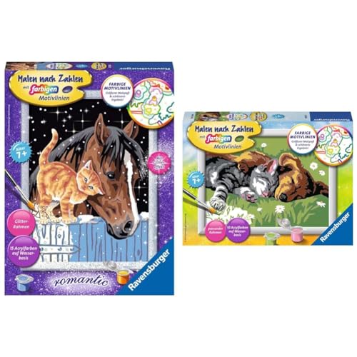 Ravensburger Malen nach Zahlen 28556 - Fohlen mit Kätzchen Kinder ab 7 Jahren & Malen nach Zahlen 28015 - Tiefer Schlaf - Malen nach Zahlen für Kinder ab 7 Jahren Ravensburger Malen nach Zahlen 28556 - Fohlen mit Kätzchen Kinder ab 7 Jahren & Malen nach Zahlen 28015 - Tiefer Schlaf - Malen nach Zahlen für Kinder ab 7 Jahren von Ravensburger