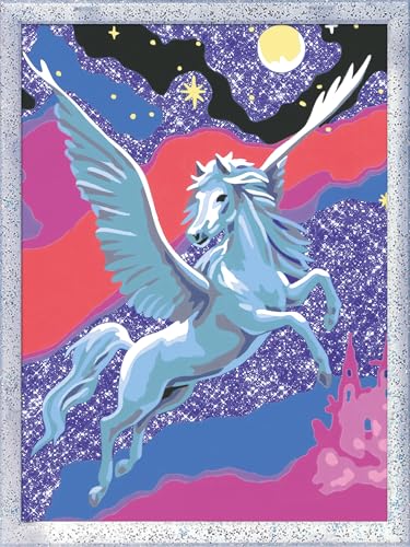 Ravensburger CreArt 28641 - Stolzer Pegasus - Malen nach Zahlen Pferd für Kinder ab 7 Jahre, Malset mit Rahmen, Pinsel und Acrylfarben, Geschenk für Mädchen und Jungen, mit Glitzer Ravensburger CreArt 28641 - Stolzer Pegasus - Malen nach Zahlen Pferd für Kinder ab 7 Jahre, Malset mit Rahmen, Pinsel und Acrylfarben, Geschenk für Mädchen und Jungen, mit Glitzer von Ravensburger