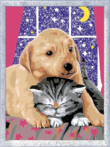 Ravensburger CreArt 28647 - Flauschige Freunde - Malen nach Zahlen Hund und Katze ab 7 Jahre, Malset mit Rahmen, Pinsel und Acrylfarben, Geschenk für Mädchen und Jungen, mit Glitzer Ravensburger CreArt 28647 - Flauschige Freunde - Malen nach Zahlen Hund und Katze ab 7 Jahre, Malset mit Rahmen, Pinsel und Acrylfarben, Geschenk für Mädchen und Jungen, mit Glitzer von Ravensburger