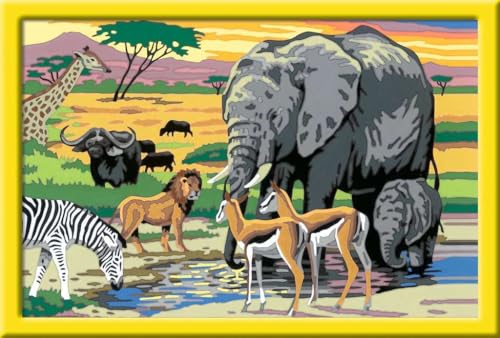 Ravensburger Malen nach Zahlen 28766 - Tiere in Afrika - Malen nach Zahlen für Kinder ab 9 Jahren von Ravensburger