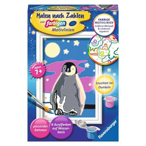 Ravensburger Malen nach Zahlen 28775 - Kleiner Pinguin - Malen nach Zahlen für Kinder ab 7 Jahren von Ravensburger