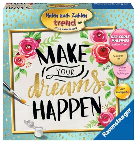 Ravensburger Malen nach Zahlen 28796 Make Your Dreams Happen - Malen nach Zahlen für Erwachsene. Perfektes Malergebnis durch hochwertiges Künstlerzubehör, ohne Rahmen von Ravensburger