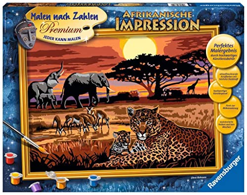 Ravensburger Malen nach Zahlen 28819 - Afrikanische Impression - Für Erwachsene und Kinder ab 14 Jahren, Yellow von BRIO