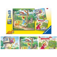 Ravensburger Rapunzel, Rotkäppchen & der Froschkönig Puzzle, 3 x 49 Teile von Ravensburger