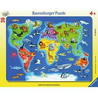 Ravensburger Weltkarte mit Tieren Puzzle, 30 Teile von Ravensburger