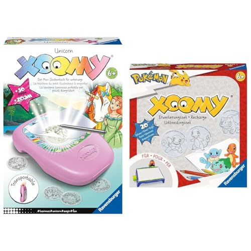 Ravensburger Xoomy Midi Unicorn 23534 - Zauberhafte Einhörner zeichnen Lernen & Xoomy Erweiterungsset Pokémon 20239 - Erweiterungsset für den Xoomy Midi oder Maxi von Ravensburger