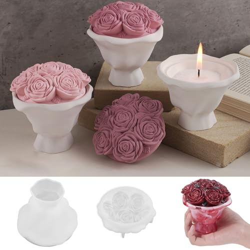 2 Stück Silikonformen Gießformen Blumen Rose, Gießformen Silikon Kerzen, Silikonform Blumen, Epoxidharz Formen, Gießformen für Bastelarbeiten, Gips, Kunsthandwerk, DIY 2 Stück Silikonformen Gießformen Blumen Rose, Gießformen Silikon Kerzen, Silikonform Blumen, Epoxidharz Formen, Gießformen für Bastelarbeiten, Gips, Kunsthandwerk, DIY von RawWeFactic