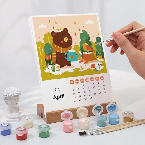Malen Nach Zahlen Kalender 2025, DIY Kalender 2025, Malen Nach Zahlen Tier Kalender Tischkalender, DIY Tischkalender 2025 zum Aufstellen, mit Pinsels Acrylfarbe und Base Anti Stress Malen Nach Zahlen Kalender 2025, DIY Kalender 2025, Malen Nach Zahlen Tier Kalender Tischkalender, DIY Tischkalender 2025 zum Aufstellen, mit Pinsels Acrylfarbe und Base Anti Stress von RawWeFactic