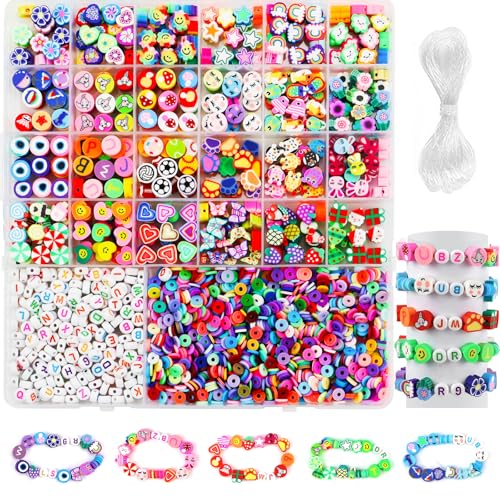 Raxfekro 2300 Stück perlen für armbänder Kinder, DIY perlen zum auffädeln, buchstaben perlen, Geeignet für Schmuck machen DIY Armband Halskette Crafts Raxfekro 2300 Stück perlen für armbänder Kinder, DIY perlen zum auffädeln, buchstaben perlen, Geeignet für Schmuck machen DIY Armband Halskette Crafts von Raxfekro