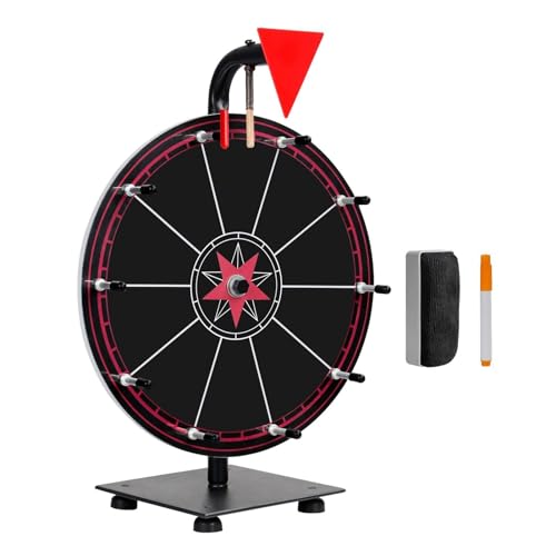 Drehrad - Glücksrad 12 Zoll Drehbar | Spinner für Tischroulette mit 10 Steckplätzen, Das Glücksspiel mit Marker und Radiergummi zum Trockenlöschen P Drehrad - Glücksrad 12 Zoll Drehbar | Spinner für Tischroulette mit 10 Steckplätzen, Das Glücksspiel mit Marker und Radiergummi zum Trockenlöschen P von Raxove