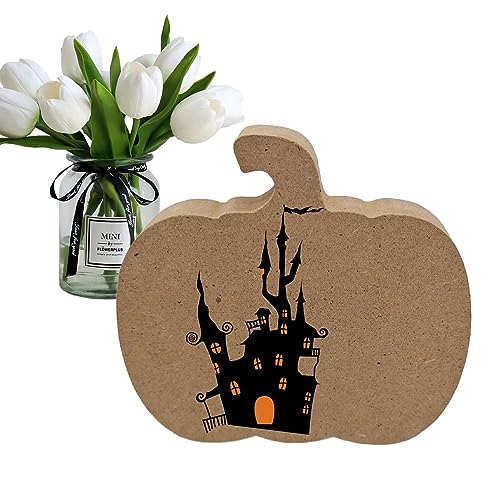 Leere Kürbisschnitte - Handgemachtes leeres Kürbisholz Handwerk - Dickes Kürbis-Malbrett für Halloween Thanksgiving Ernte von Raxove