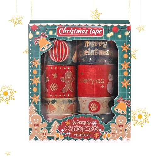 Raxove Weihnachts-Washi-Klebeband, Mehrzweck-Weihnachtsklebeband, Vintage-Washi Band, Weihnachtswashi-Bänder, einfach zu bedienen und für Grußkarten, Verpackung, Urlaub, Comple Raxove Weihnachts-Washi-Klebeband, Mehrzweck-Weihnachtsklebeband, Vintage-Washi Band, Weihnachtswashi-Bänder, einfach zu bedienen und für Grußkarten, Verpackung, Urlaub, Comple von Raxove