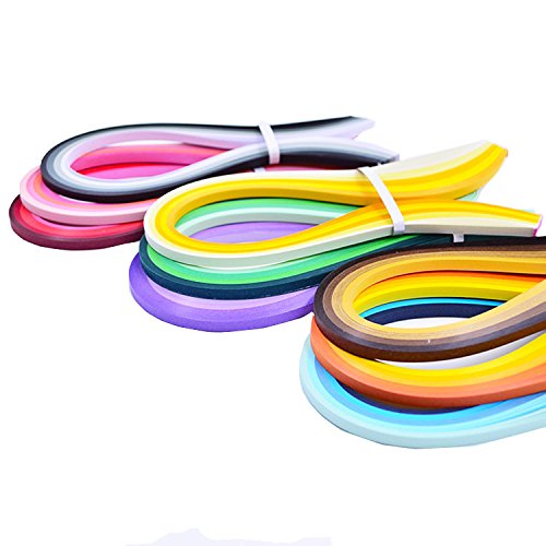 Papierstreifen von Raylinedo® zum Basteln, als Partydekoration, 900 Streifen, 45 Farben, 3 mm breit, 54 cm lang von RayLineDo