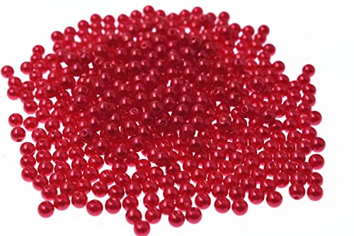 RayLineDo® Kunststoffperlen, rund, 500 Stück, 6 mm, lose, rot von RayLineDo
