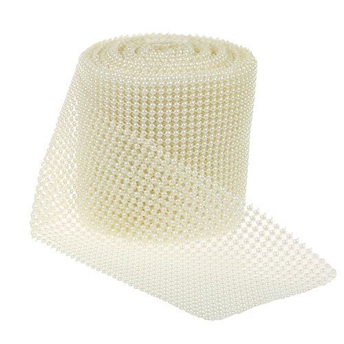 RayLineDo 24 Reihen elfenbeinfarbene Kunstperlen-Netzband auf Rolle, für Hochzeit, Party, Heimdekoration, Basteln, 11,4 cm breit, 9,1 m RayLineDo 24 Reihen elfenbeinfarbene Kunstperlen-Netzband auf Rolle, für Hochzeit, Party, Heimdekoration, Basteln, 11,4 cm breit, 9,1 m von RayLineDo