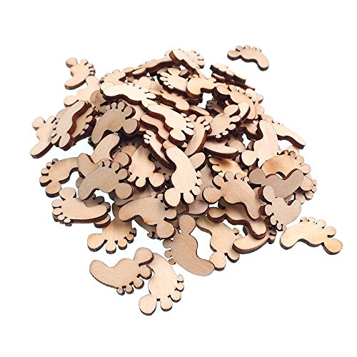 RayLineDo Holz-Chips in Fußform, ohne Löcher zum Basteln und als Dekoration, 100 Stück, 20 mm RayLineDo Holz-Chips in Fußform, ohne Löcher zum Basteln und als Dekoration, 100 Stück, 20 mm von RayLineDo