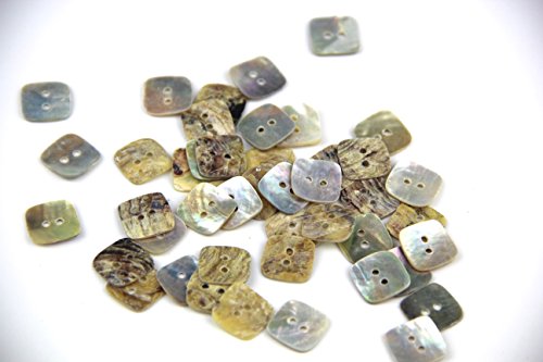 RayLineDo Knöpfe, quadratisch, Perlmutt, 12 mm, 50 Stück RayLineDo Knöpfe, quadratisch, Perlmutt, 12 mm, 50 Stück von RayLineDo