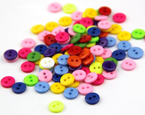 RayLineDo Knöpfe aus Kunstharz, rund, 2 Löcher, 8 mm, 100 Stück von RayLineDo