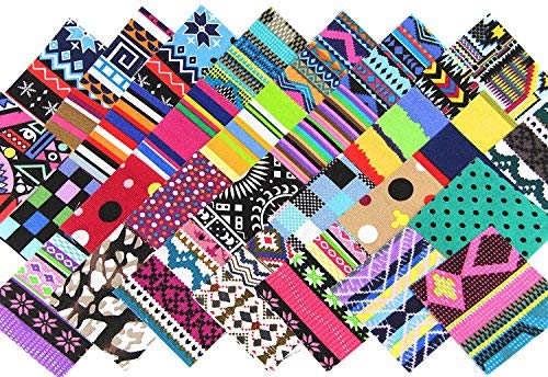 RayLineDoÃ‚®X 20cm * 25cm Different Pattern Bohemia & Stripe Dot Style Canvas Patchwork Fabric Bundle Squares Quilting Scrapbooking Sewing Artcraft Bag Handbag Making Project Fabric by RayLineDo von RayLineDo