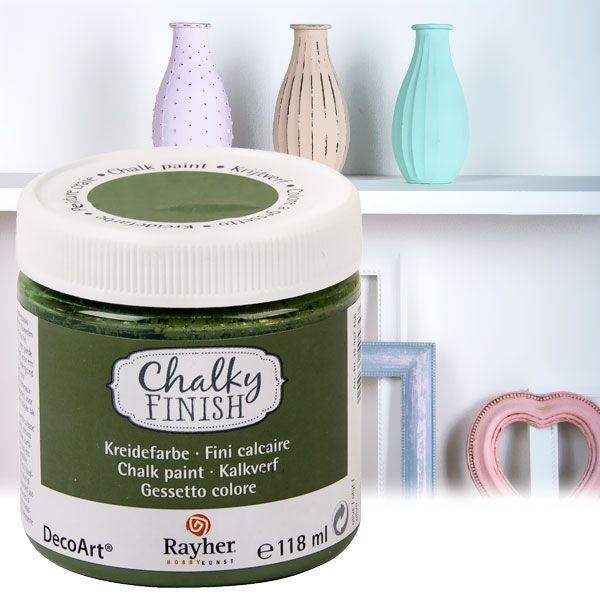 Chalky Finish Kreidefarbe Olive, samtartige Optik, 118ml, vielseitig einsetzbar
