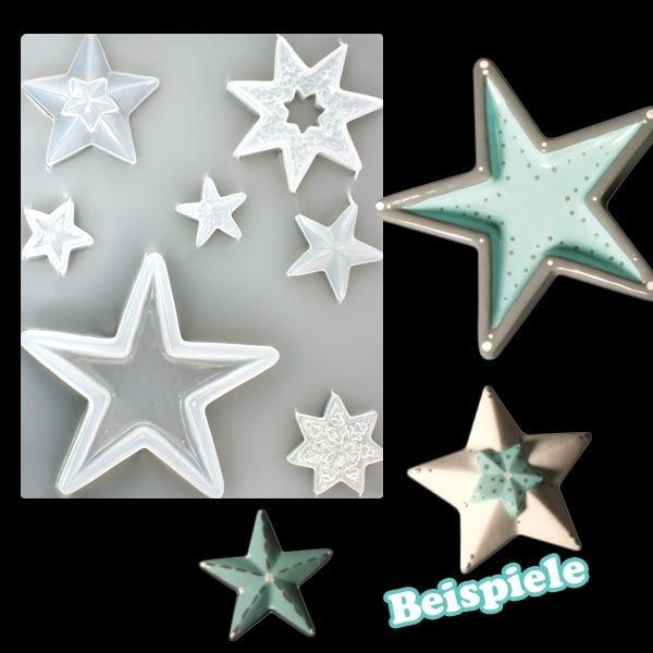 Gießform für Sterne, versch. Materialien verwendbar, 23,5cm x 18,5cm von Rayher Hobby GmbH
