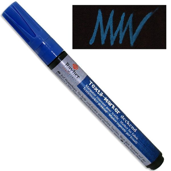 Textil-Marker deckend, azurblau, Rundspitze 2-4 mm, mit Ventil Textil-Marker deckend, azurblau, Rundspitze 2-4 mm, mit Ventil von Rayher Hobby GmbH