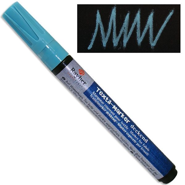 Textil-Marker deckend, babyblau, Rundspitze 2-4 mm, mit Ventil Textil-Marker deckend, babyblau, Rundspitze 2-4 mm, mit Ventil von Rayher Hobby GmbH