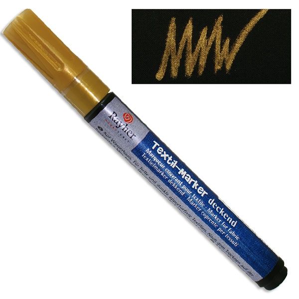 Textil-Marker deckend, gold, Rundspitze 2-4 mm, mit Ventil Textil-Marker deckend, gold, Rundspitze 2-4 mm, mit Ventil von Rayher Hobby GmbH