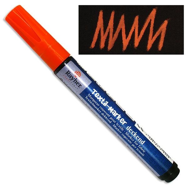 Textil-Marker deckend, orange, Rundspitze 2-4 mm, mit Ventil Textil-Marker deckend, orange, Rundspitze 2-4 mm, mit Ventil von Rayher Hobby GmbH