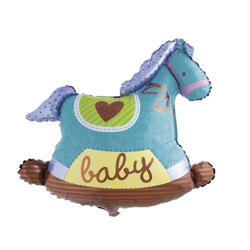 Rayher 87069358 Folienballon Schaukelpferd, 94cm hoch, babyblau, XXL Ballon fürs Baby für Heliumfüllung und Luftfüllung geeignet Rayher 87069358 Folienballon Schaukelpferd, 94cm hoch, babyblau, XXL Ballon fürs Baby für Heliumfüllung und Luftfüllung geeignet von Rayher