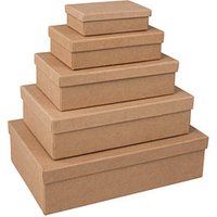 Rayher eckig Geschenkboxen-Set braun, 5 St. von Rayher