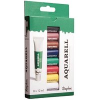 Rayher Künstler-Set mit 8 Farben Aquarellfarben farbsortiert 8 x 12,0 ml, 8 St. von Rayher