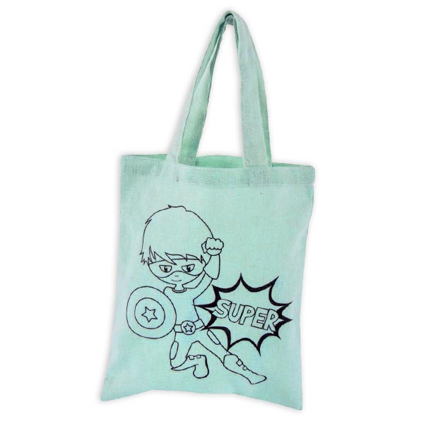 Baumwoll-Tasche mit Superhelden-Aufdruck, 20cm x 25cm Baumwoll-Tasche mit Superhelden-Aufdruck, 20cm x 25cm von Rayher