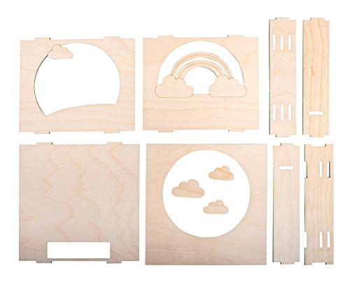 Holzbaus. 3D-Motivrahmen, FSC Mix Credit, natur, 15,5x15,5x3,4cm, Wolke, 62980505 von Rayher