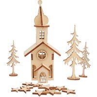 Holzbausatz "Kirche", Sperrholz von Beige