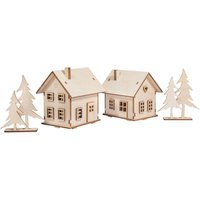 Holzbausatz "Licherhäuser und Tannen", inkl. LED von Rayher