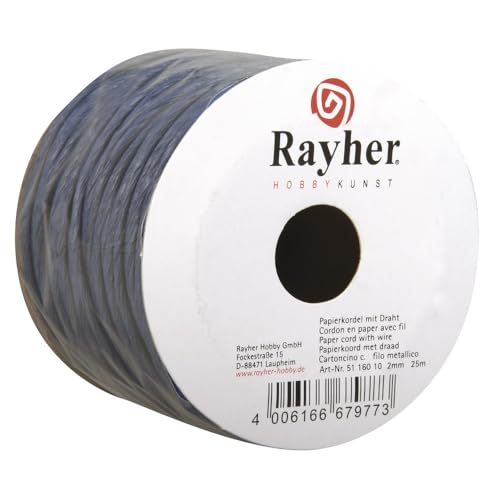Kordel, dunkelblau, aus verstärktem Papier-Ø 2 mm - 25 m-Rayher Kordel, dunkelblau, aus verstärktem Papier-Ø 2 mm - 25 m-Rayher von Rayher