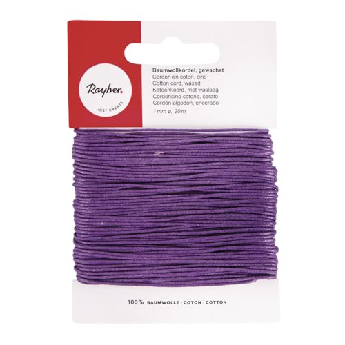 Kordel – Violett – Baumwolle gewachst – Ø 1 mm – 20 m – RAYHER – Kordel – Violett – Baumwolle gewachst – Ø 1 mm – 20 m – RAYHER – von Rayher