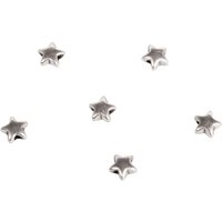 Mini-Metall-Perle "Stern", 6 Stück - Silber von Silber