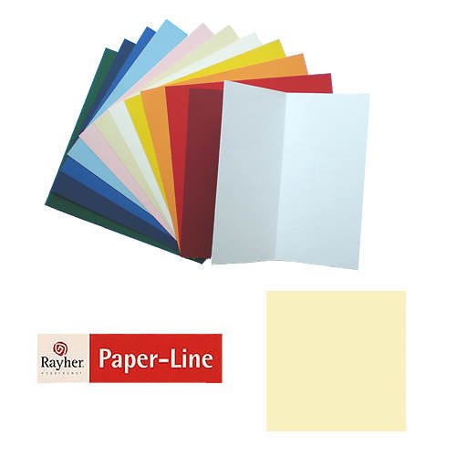 Paper-Line Karte, DIN lang, 5 Stück, beige von Rayher