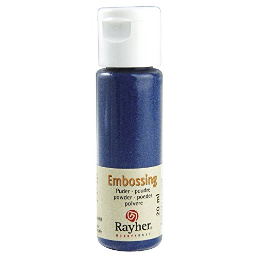 RAYHER 28000376, Embossing-Puder, 20 ml Flasche, deckend, royalblau von Rayher
