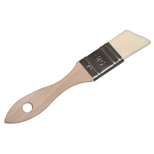 Rayher Breitpinsel schräg, Synthetik-Pinsel, Holzstiel, Aluminiumzwinge, schräge Synthetikborsten, Lasurpinsel, Lackpinsel, Borstenpinsel, 37044000, Beige, Silber von Rayher