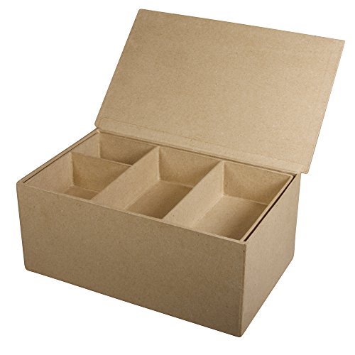 Rayher Hobby Rayher Pappmaché Sortierbox, FSC Recycled 100%, 22,5x14x10cm Innenfach, 71947000 von Rayher