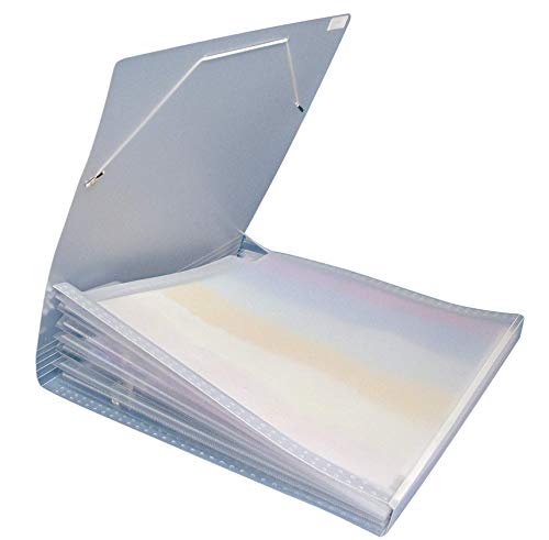 Rayher Fächertasche für Scrapbooking-Papiere, 33 x 33,5 cm, 7 Fächer, transparenter Kunststoff, Gummibandverschluss, Sortiermappe, 7870500 von Rayher