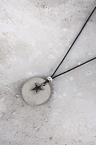 RAYHER Bastelset Schmuckbeton Kette: Anhänger Rund Durchmesser 3,9cm mit Metall Stern von Rayher