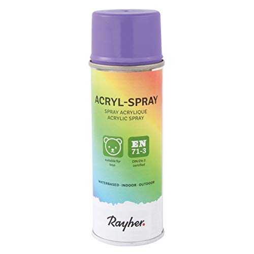 RAYHER HOBBY 34145274 Acryl-Spray, Acryllack, erika, seidenmatt, Sprühlack für innen und außen, hohe Deckkraft, umweltbewusst spraylackieren, Dose 200 ml von Rayher