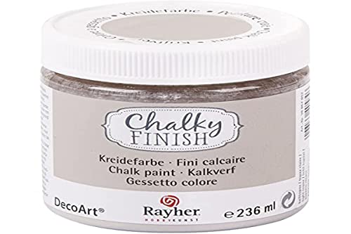 RAYHER HOBBY 38868807 Chalky Finish auf Wasser-Basis, Kreide-Farbe für Shabby-Chic-, Vintage- und Landhaus-Stil-Looks, 236 ml (1er Pack), helltopaz von Rayher